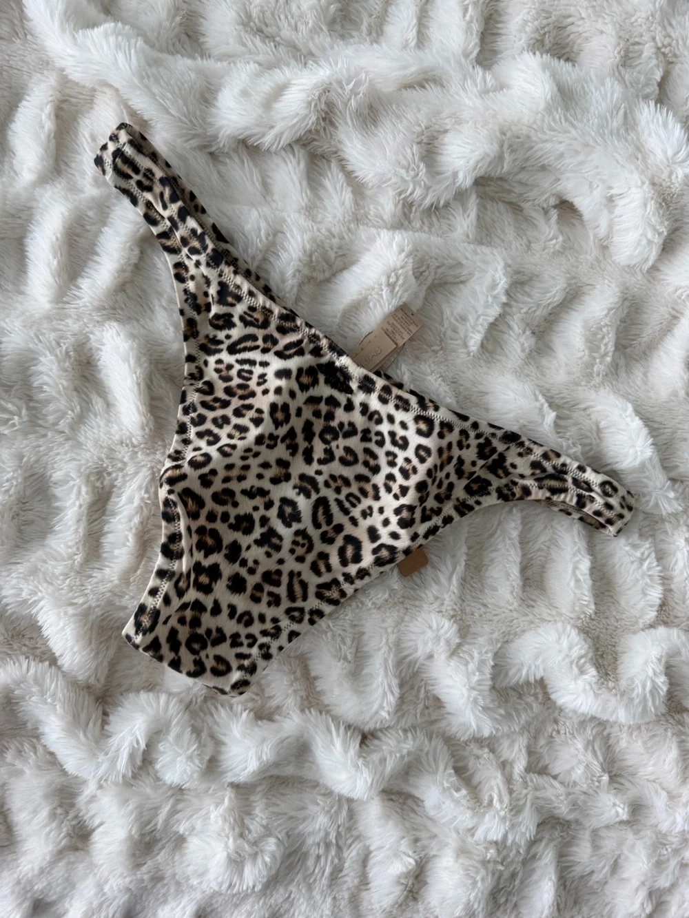 SKIMS Leopard Print Bikini Bottom in Cream, Brown & Black